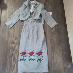 Tatyana Gray Two Piece Set Size XS Midi Rose Print